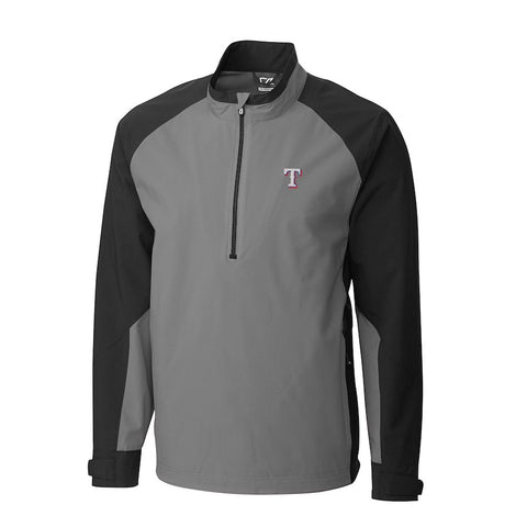 Texas Rangers Cutter & Buck Summit WeatherTec Half-Zip Pullover Jacket/Black