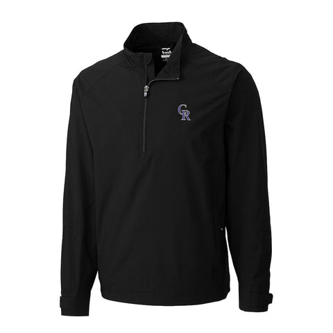Colorado Rockies Cutter & Buck Summit WeatherTec Half-Zip Pullover Jacket - Black