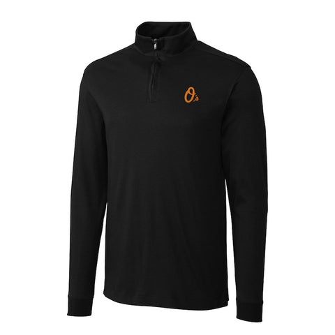 Baltimore Orioles Cutter & Buck Belfair Half-Zip Pullover Jacket - Black
