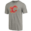 Calgary Flames Distressed Team Primary Logo Tri-Blend T-Shirt