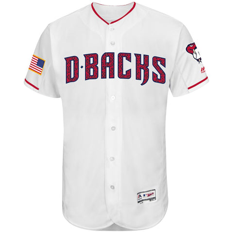 Arizona Diamondbacks Majestic Fashion Stars & Stripes Flex Base Jersey - White