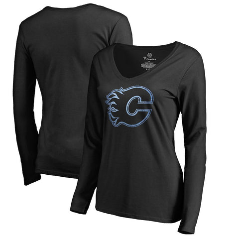 Calgary Flames Women's Pond Hockey Long Sleeve T-Shirt - Black