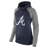Atlanta Braves Women's Performance Pullover Hoodie - Navy/Heathered Gray
