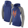 New York Mets Women's Performance Pullover Hoodie - Royal/Heathered Gray