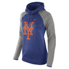 New York Mets Women's Performance Pullover Hoodie - Royal/Heathered Gray