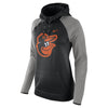 Baltimore Orioles Women's Performance Pullover Hoodie - Black/Heathered Gray