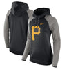 Pittsburgh Pirates Women's Performance Pullover Hoodie - Black/Heathered Gray