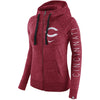 Cincinnati Reds Women's Vintage Full-Zip Hoodie - Heather Red