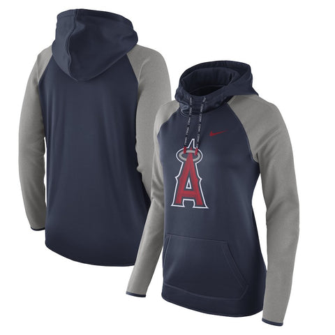 Los Angeles Angels Women's Performance Pullover Hoodie - Navy/Heathered Gray