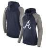 Atlanta Braves Women's Performance Pullover Hoodie - Navy/Heathered Gray