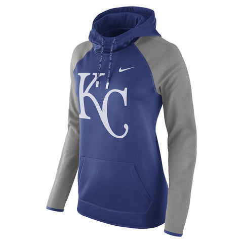 Kansas City Royals Women's Performance Pullover Hoodie - Royal/Heathered Gray