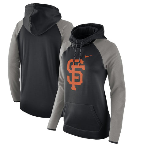 San Francisco Giants Women's Performance Pullover Hoodie - Black/Heathered Gray