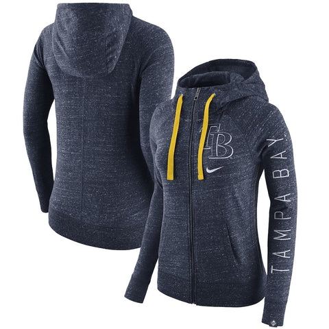 Tampa Bay Rays Women's Vintage Full-Zip Hoodie - Heather Navy