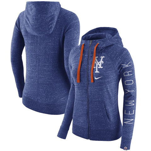 New York Mets Women's Vintage Full-Zip Hoodie - Heather Royal