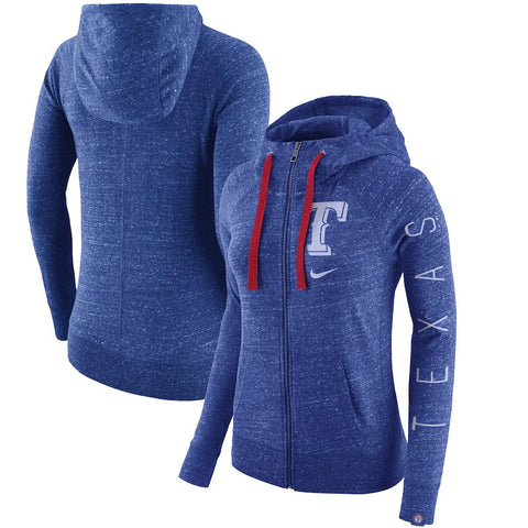 Texas Rangers Women's Vintage Full-Zip Hoodie - Heather Royal