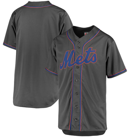 New York Mets Majestic Fashion Big & Tall Team Jersey - Charcoal