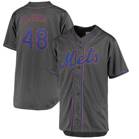 Jacob deGrom New York Mets Majestic Fashion Big & Tall Player Jersey - Charcoal