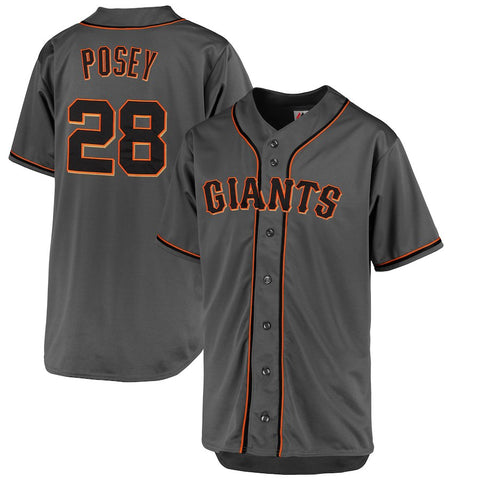 Buster Posey San Francisco Giants Majestic Fashion Big & Tall Player Jersey - Charcoal