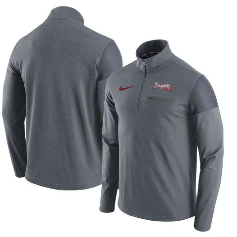 Atlanta Braves Elite Half-Zip Pullover Jacket - Gray