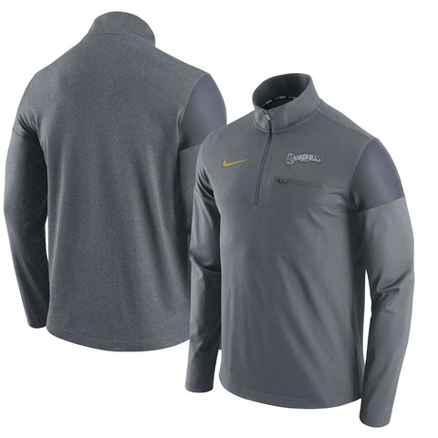 Milwaukee Brewers Elite Half-Zip Pullover Jacket - Gray