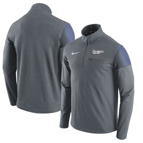 Los Angeles Dodgers Elite Half-Zip Pullover Jacket - Gray