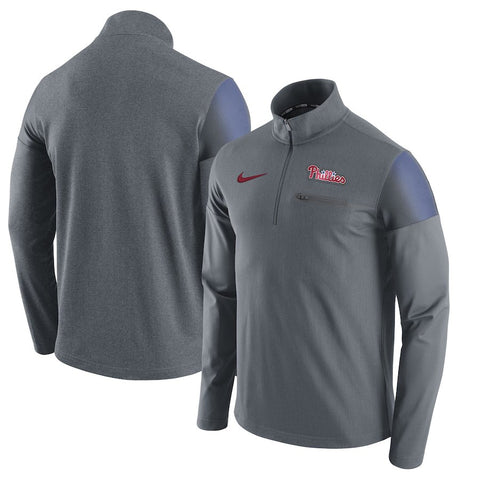 Philadelphia Phillies Elite Half-Zip Pullover Jacket - Gray
