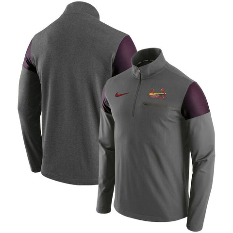 St. Louis Cardinals Elite Half-Zip Pullover Jacket - Gray