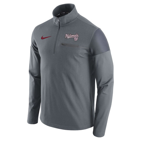 Washington Nationals Elite Half-Zip Pullover Jacket - Gray