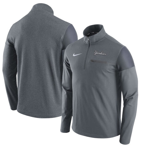New York Yankees Elite Half-Zip Pullover Jacket - Gray