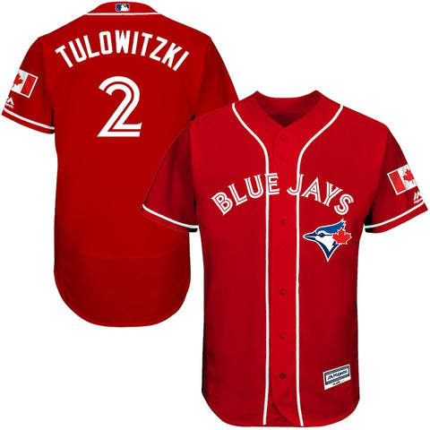 Troy Tulowitzki Toronto Blue Jays Majestic Fashion Canada Day Flex Base Authentic Player Jersey - Scarlet
