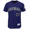 Trevor Story Colorado Rockies Majestic Alternate Flex Base Authentic Collection Player Jersey - Purple