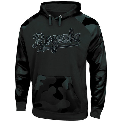 Kansas City Royals Majestic Big & Tall Pullover Hoodie - Camo/Black