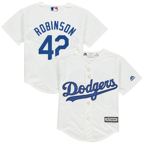 Jackie Robinson Los Angeles Dodgers Majestic Preschool Fashion Official Cool Base Player Jersey - White
