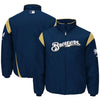Milwaukee Brewers Majestic On-Field Therma Base Thermal Full-Zip Jacket - Navy