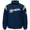 Milwaukee Brewers Majestic On-Field Therma Base Thermal Full-Zip Jacket - Navy