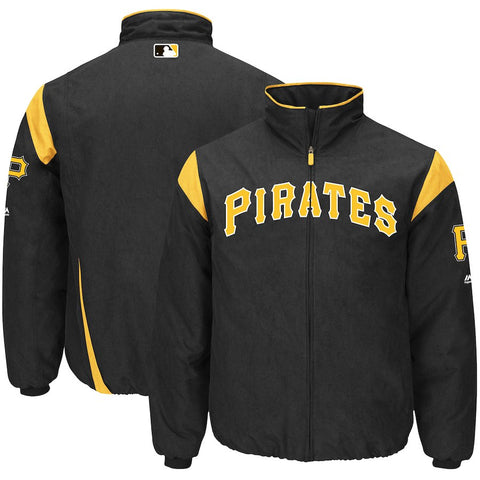 Pittsburgh Pirates Majestic On-Field Therma Base Thermal Full-Zip Jacket - Black