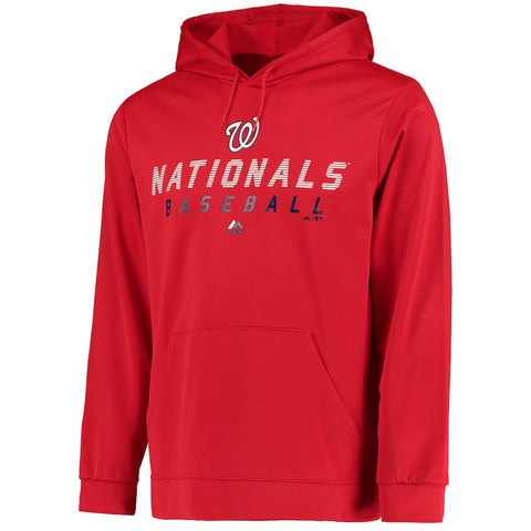 Washington Nationals Majestic Know Tomorrow Poly Synthetic Pullover Hoodie - Red