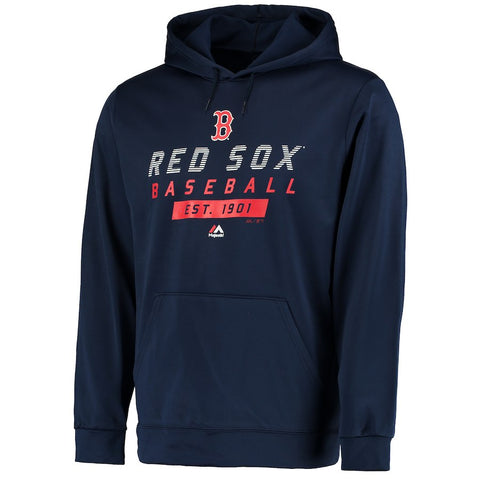 Boston Red Sox Majestic Know Tomorrow Poly Synthetic Pullover Hoodie - Navy
