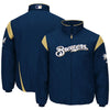 Milwaukee Brewers Majestic On-Field Therma Base Thermal Full-Zip Jacket - Navy