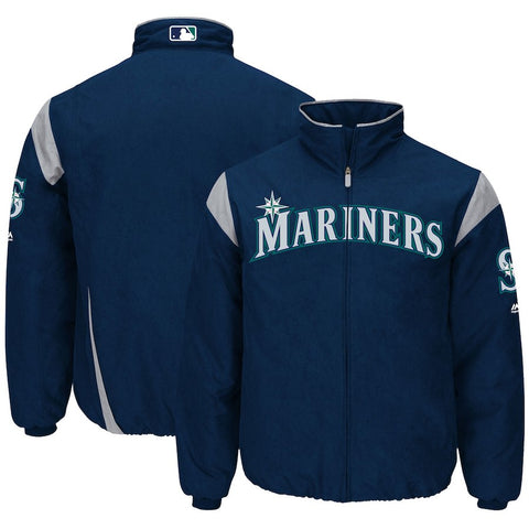 Seattle Mariners Majestic On-Field Therma Base Thermal Full-Zip Jacket - Navy
