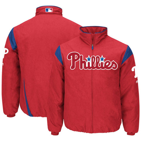 Philadelphia Phillies Majestic On-Field Therma Base Thermal Full-Zip Jacket - Red
