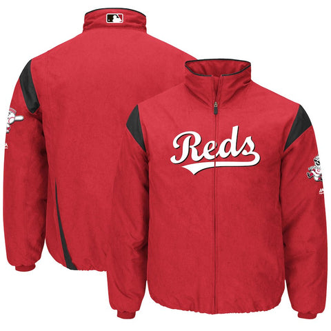 Cincinnati Reds Majestic On-Field Therma Base Thermal Full-Zip Jacket - Red