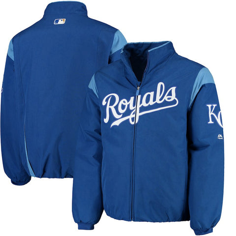 Kansas City Royals Majestic On-Field Therma Base Thermal Full-Zip Jacket - Royal