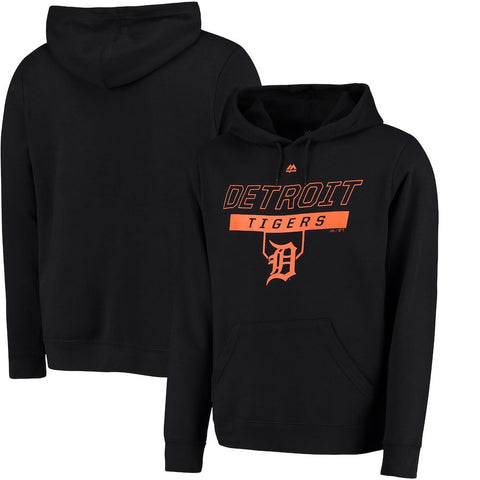 Detroit Tigers Majestic Ready and Able Pop Logo Pullover Hoodie - Black