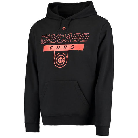 Chicago Cubs Majestic Ready and Able Pop Logo Pullover Hoodie - Black