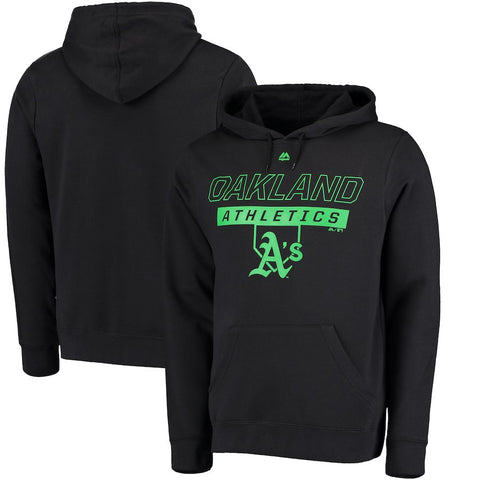 Oakland Athletics Majestic Ready and Able Pop Logo Pullover Hoodie - Black