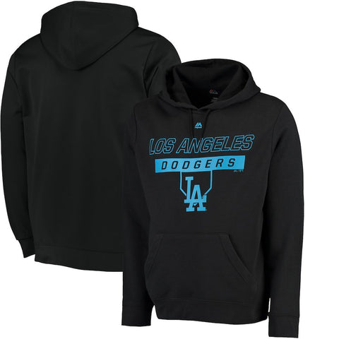 Los Angeles Dodgers Dodgers Majestic Ready and Able Pop Logo Pullover Hoodie - Black