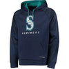 Seattle Mariners Majestic Armor II Tonal Therma Base Pullover Hoodie - Navy
