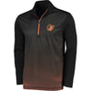 Baltimore Orioles Majestic Good and Improved Contrast Zephyr Half-Zip Lightweight Pullover Cool Base Jacket - Black