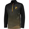 Pittsburgh Pirates Majestic Good and Improved Contrast Zephyr Half-Zip Lightweight Pullover Cool Base Jacket - Black